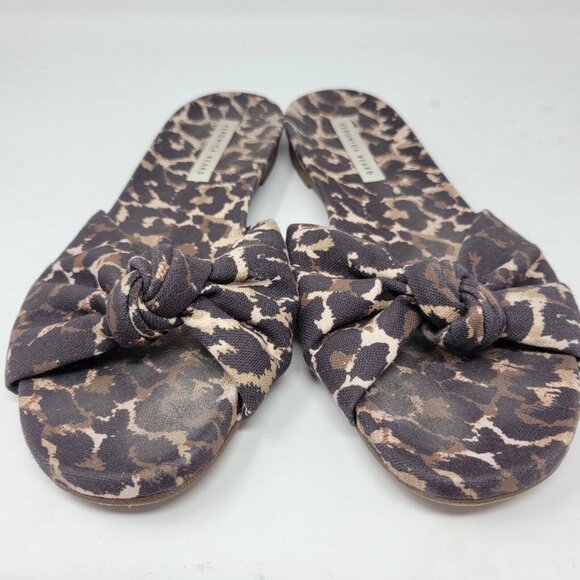 Veronica Beard Etra Knotted Leopard Flat Slip‎ On Sandals Women's Size 10 - Picture 2 of 7